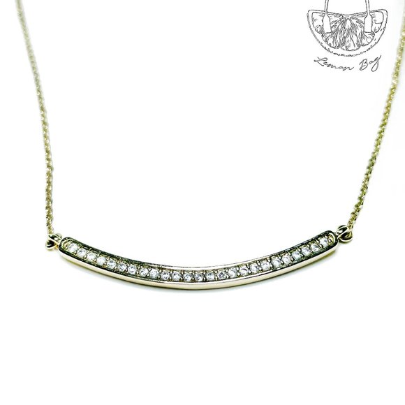 Banana Republic Jewelry - Banana Republic Gold Color Contemporary Rhinestones Pendant on Chain Necklace